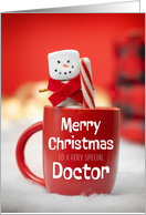 Merry Christmas Very Special Doctor Marshmallow Snowman card