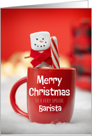 Merry Christmas Very Special Barista Marshmallow Snowman card