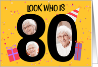 Happy 80th Birthday Big 80 Picture Frame Your Custom Photo Here card