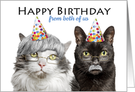 Happy Birthday From Both of Us Old Cats Grandparents Humor card
