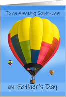 Happy Fathers Day Son In Law Hot Air Balloon Photograph card