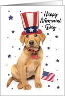 Happy Memorial Day Cute Patriotic Puppy card