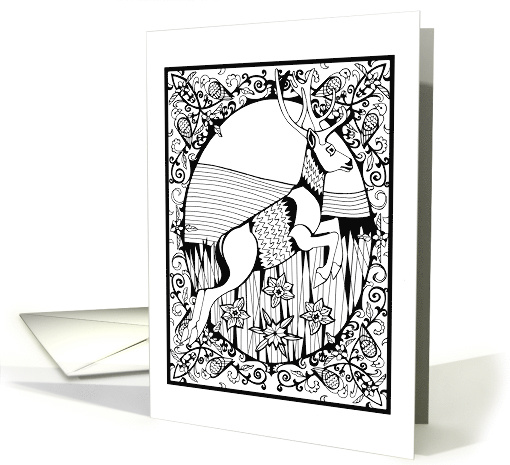 Leaping Gazelle Coloring Book, Turtledoves, Landscape card (1527192)