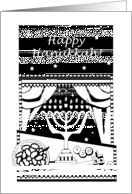 Hanukkah Scene Coloring Book, Menorah, Latkes card