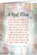 Real Man Terrific Dad Fathers Day Husband Mixed Media card