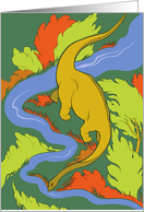 Birthday Animal Dinosaur and Bright Landscape card