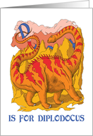 Birthday Diplodocus in Bright Colors Dinosaur Birthday Humor card