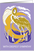 Sympathy Mystical Water Bird Crescent Moon card