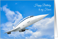 Fianc Birthday Featuring a Graphic of a Supersonic Airliner card