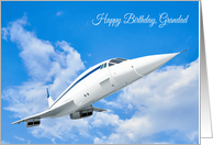 Grandad Birthday Featuring a Graphic of a Supersonic Airliner card