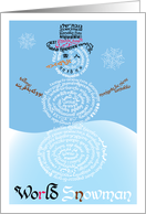 World Snowman Winter Birthday Card Multi Languages card