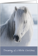 White Horse Dreaming of a White Christmas card