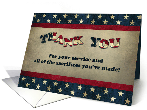 Flag Theme Thank You Veterans Day card (1545904)