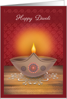 General Lit Clay Diwali Lamp Happy Diwali card