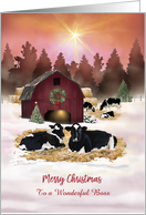 Custom Front Boss Dairy Farm Cows Christmas card