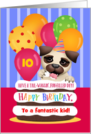 Custom Front Age For Kids 10 Years Old Puppy Birthday card