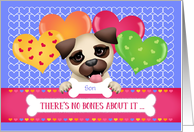 Custom Front Son Pug Puppy Valentine card