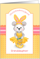 Custom Front Bear in Yellow Bunny Ears Granddaughter Easter card