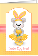 Teddy Bear in Bunny Ears Easter Egg Hunt Party Invitations card
