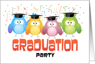 Owls with Caps Graduation Party Invitations card