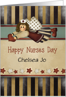 Custom Front Name Prim Art Happy Nurses Day card