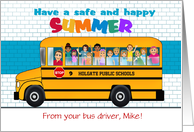 Custom Front School Bus End of School Year Farewell card