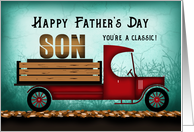 Son Old Classic Delivery Truck Happy Fathers Day card