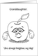 Custom Front Apple Coloring Card for Kids Thinking of You card