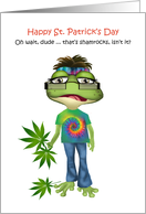Hippie Frog Cannabis Humor St Patricks Day card