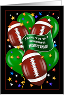 Thank You Hostess of Football Watching Party card