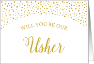 Gold Confetti Will You Be Our Usher Wedding Request card