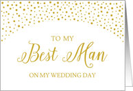 Gold Confetti Wedding Best Man Thank You card