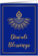 Diwali Greetings Gold Mandala Styled Diya Greeting card
