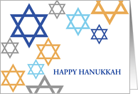 Hanukkah Greetings in Star of David Design Pattern Greeting card