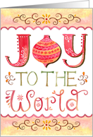 Christmas Greetings Joy Watercolor Typography Greeting card