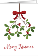 Merry Kissmas Mistletoe Illustration Christmas Greeting card
