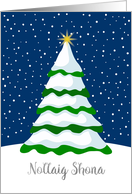 Irish Christmas Greeting Winter Snow Christmas Tree card