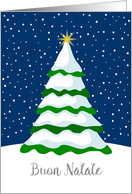 Italian Christmas Greeting Winter Snow Christmas Tree card