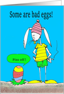 Hoppy Easter Bad Egg Cartoon card