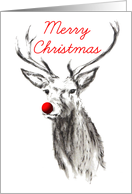 Christmas Red Nosed Reindeer card