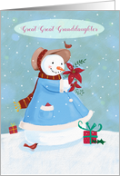 Great Great Granddaughter Christmas Snowman card