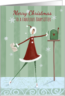Fabulous Christmas Babysitter Modern Girl Mailbox card