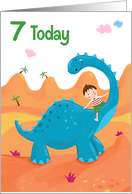 7 Today Birthday Boy Dinosaur card