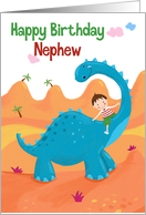 Happy Birthday Nephew Boy Blue Dinosaur card