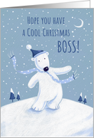 Cool Christmas Boss Blue Polar Bear card