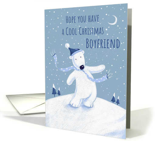 Cool Christmas Boyfriend Blue Polar Bear card (1572330)