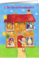 Happy Birthday Our Special Granddaughter Animal and Girl House card