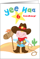 Happy Birthday Cowboy Horse Star 6 Today card