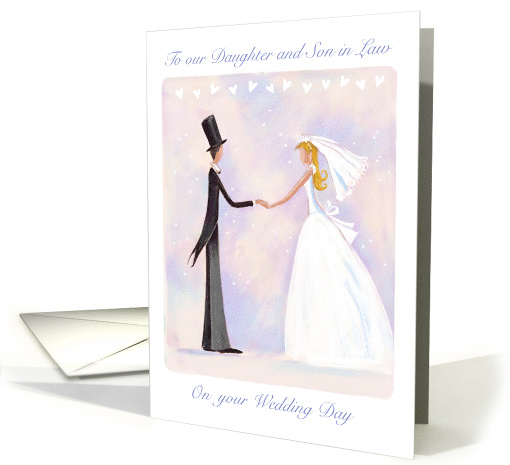 Wedding Day Couple Daughter and Son in Law Congratulations card