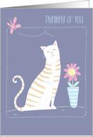 Thinking of You Striped Cat with Butterfly card